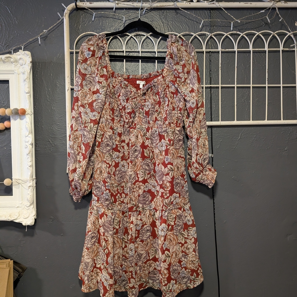 Maurices Red and Purple Textured Top